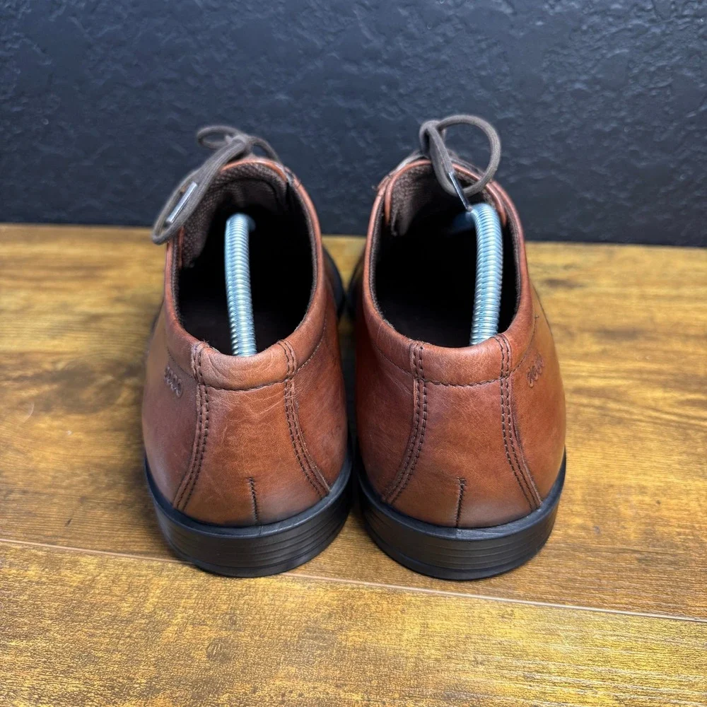 ECCO Helsinki Cognac Leather Brogue Oxford Dress Shoes‎ Mens EU 42 US 8-8.5